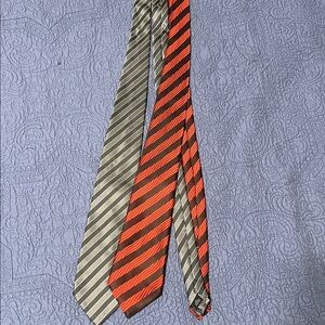 Striped Ties in Gray and Red